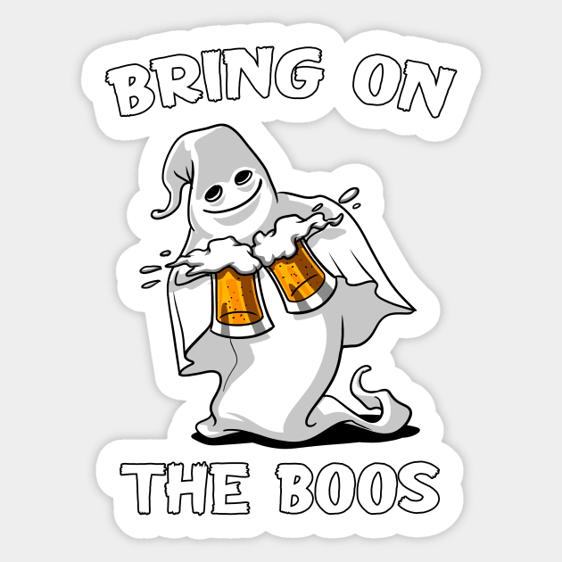 Ghost Beer Halloween Bring On The Boos Sticker by underheaven